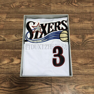 杜西哲（DUXIZHE）全刺繡湖人隊科比球衣8號24號公牛羅斯1詹姆斯23號復古男女 艾弗森3號經(jīng)典白色 S