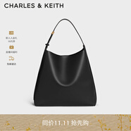 CHARLES&KEITH大容量通勤子母單肩包托特包包女包生日禮物CK2-40270966-1 Black黑色（新色） L