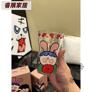 私家良品WOL HOME一瓶易拉罐玻璃杯啤酒杯耐高溫高硼硅牛奶杯早餐杯水杯子 一瓶易拉罐杯-兔耳朵