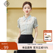 固執(zhí)（OBSTINATE）【特價(jià)】夏季新款復(fù)古短款印花短袖襯衫42122CS07104 孔雀綠 L