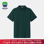 texwood蘋(píng)果純棉短袖男商務(wù)休閑襯衫T高爾夫夏裝POLO衫中青年百搭上衣T恤 墨綠 輕薄 M 【匹馬棉】170/92A
