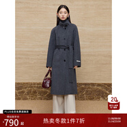 自巧小個子?xùn)|方簡奢風(fēng)灰色立領(lǐng)羊毛雙面呢大衣女冬季2024新款毛呢外套 水貂灰 M (4碼)
