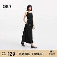森馬（Semir）連衣裙女高腰拼接背心裙百搭2025夏優(yōu)雅圓領(lǐng)長裙通勤109325114015
