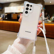 三星（SAMSUNG）【品質(zhì)原裝】簡(jiǎn)約適用三星Galaxys s24ultra手機殼s25+帶掛繩s23p 白色_四角防摔+可調節掛繩 三星Galaxy_S24+