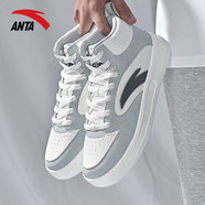 安踏（ANTA）男鞋板鞋2026年春夏季新款經(jīng)典小白鞋休閑鞋厚底增高鞋子運動(dòng)鞋男 云灰色【高幫板鞋】 43