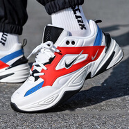 耐克（NIKE）男鞋厚底老爹鞋2025秋冬季新款ZOOM  M2K運動(dòng)鞋透氣休閑鞋跑步鞋 AV4789-100白橙藍走秀款 40