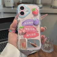 熊偉莓有煩惱鏡子適用蘋(píng)果16x手機保護殼15oa14新款ios30A9 YSPF莓有煩惱+立體公仔+鏡子支架-【羽紗泡芙】 iPhone15Pro
