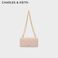 CHARLES&KEITH質(zhì)感菱格鏈條小方錢包女包包女包生日禮物CK6-10680924 Light Pink淺粉色 XS