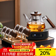憶壺茶（YIHUTEA）煮茶壺電陶爐套裝煮茶器燒水壺整套茶具泡茶壺養(yǎng)生爐功夫圍爐套裝 【創(chuàng)意木把壺】1500W爐+壺10件套