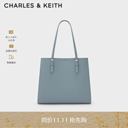 CHARLES&KEITH質(zhì)感純色大容量手提包托特包包女包女士生日禮物CK2-30781650-6 Steel Blue鋼青色 XL
