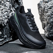 雙星減震跑步鞋秋季新款男鞋軟底運動(dòng)鞋黑色男士網(wǎng)面輕便戶(hù)外跑鞋 黑色 基礎黑 42