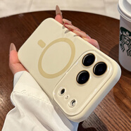 藍妮子適用 蘋(píng)果17手機殼iphone17promax手機殼 蘋(píng)果17pro手機殼16pro/max磁吸充電15pro液態(tài)硅膠14/13 相機按鍵全包【古董白】自帶鏡頭膜 蘋(píng)果17