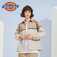 dickies 夾克 氣質(zhì)拼接時尚寬松版型外套上衣夾克010232 米灰色 L