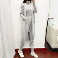 HUALIN FASHION歐洲站時(shí)尚女三件套秋冬潮 灰色 均碼
