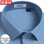 恒源祥（HYX）高端長袖襯衫男春秋季條紋2025年新款商務(wù)休閑免燙襯衣上衣男裝 HZJSD7005(短袖) 38