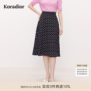 珂萊蒂爾2025夏季新款黑色波點(diǎn)半身裙女高腰中長裙子半裙 黑色 M