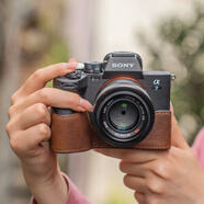 攝侶索尼zv1m2保護套A7M5相機包a7c2相機套RX1RM3皮套a7m4a6700底座zve10二代真皮A7Cr保護殼a7r5配件 A7M4 A7R5咖啡色真皮保護套 a7r4a a