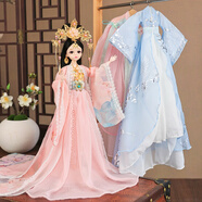 酷樂菲中國風(fēng)漢服古裝古風(fēng)娃娃玩具女孩2024新款公主仿真30厘米大號套裝 粉昱琬明+玥下傾城+瓊粉芙瑤 輕奢禮盒禮袋