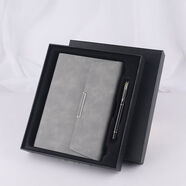 紹翊（SHAOYI）紹翊a5活頁(yè)筆記本文具b5商務(wù)禮品記事本套裝皮面日記手帳本可定制LOGO A5灰色禮盒套組