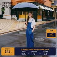 Teenie Weenie【涼感】小熊女裝簡約夏季高腰錐形休閑褲薄款長褲 深藍(lán)色 L (170)