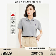 佐丹奴短袖Polo衫女萊卡棉珠地布元?dú)庑〈汤C翻領(lǐng)上衣05315390