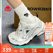 KAPPA卡帕女鞋運(yùn)動(dòng)鞋女2025秋季新款透氣跑步休閑鞋厚底女士老爹鞋子女 鷺羽白/奧運(yùn)灰 37