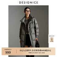 迪賽尼斯（DESIGNICE）冬季新款白鵝絨高級(jí)感通勤外套純色立領(lǐng)羽絨服女 深灰 S 建議拍前聯(lián)系客服確認(rèn)