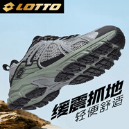 樂(lè )途（LOTTO）登山鞋男鞋秋季戶(hù)外越野徒步運動(dòng)鞋透氣跑步鞋男1071 灰/綠 42