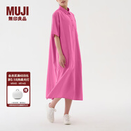 無(wú)印良品（MUJI）女式 棉平織 套頭短袖連衣裙 GAC67C3S 長(cháng)裙裙子 玫粉色 均碼