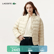 LACOSTE法國鱷魚女裝秋冬時尚潮流立領(lǐng)短款外套羽絨服女|BF5482 E8M/米色 M 38/165