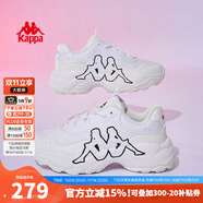 KAPPA卡帕復(fù)古跑步鞋2025新款秋季透氣情侶休閑老爹鞋百搭運(yùn)動(dòng)鞋 經(jīng)典白/黑色布面 37