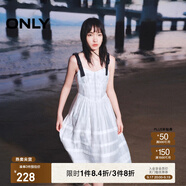ONLY夏季甜美時尚蝴蝶結(jié)吊帶蛋糕裙連衣裙女|124207053 A43 奶油白色 M (165) 84A