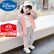 迪士尼（Disney）女童裝秋裝套裝時(shí)髦洋氣2024冬新款網(wǎng)紅小童嬰兒寶寶兩件套衣服 粉色背后貓咪套裝 100 建議90-100cm1歲半-2歲cm
