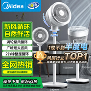 美的（Midea）【暴風(fēng)循環(huán)】空氣循環(huán)扇大風(fēng)量搖頭電風(fēng)扇家用臺式落地扇輕音臥室節能小風(fēng)扇柔風(fēng)輕羽扇 FGA24TQ