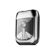 新款金屬迷你電動(dòng)剃須刀磁吸雙刀頭便攜式胡須刀全身水洗刮胡刀男 流光銀