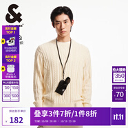 杰克·瓊斯（JACK&JONES）男裝秋冬新款打底衫寬松圓領(lǐng)毛衣男衣身織花百搭長袖套頭針織衫男 奶油白A43 常規(guī) 奶油白A43 3XL 195
