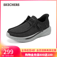 斯凱奇（Skechers）男鞋slip ins閃穿鞋舒適休閑鞋210965 黑色/灰色/BKGY 43