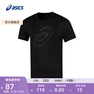 亞瑟士ASICS運(yùn)動T恤男子跑步短袖透氣舒適運(yùn)動上衣 2011C975-001 黑色 S