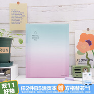 國譽(KOKUYO)淡彩曲奇·晴空·B5活頁本筆記本記事本 40張橫線內(nèi)頁 星海綠粉 WSG-RUVP11GP