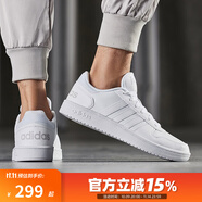 adidas阿迪達(dá)斯男鞋女鞋 NEO HOOPS 情侶潮流百搭輕便舒適運(yùn)動(dòng)休閑板鞋 男 白色DB1085 40