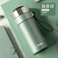 虎牌（TIGER）便攜保溫杯316不銹鋼男士全鋼泡茶杯 中式水壺茶水分離杯子 晨霧綠 350ml