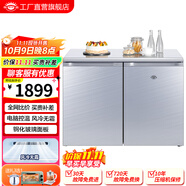 尊貴（ZUNGUI）BCD-219WB 219升臥式冰箱家用變頻風(fēng)冷無霜小型柜式雙門櫥柜嵌入式廚房矮電冰箱 金鋼銀（定-頻）