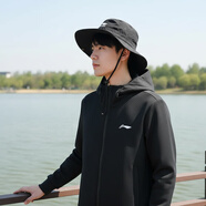 李寧外套春秋男新款開(kāi)衫立領(lǐng)男士休閑夾克衛衣長(cháng)袖運動(dòng)服 經(jīng)典黑(2.0升級款)棉混紡 L