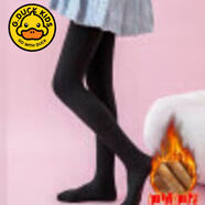 G.duck小黃鴨女童秋冬薄絨打底褲兒童連體褲女中小童連襪褲百搭外穿 黑色加絨加厚連褲襪光腿神器 150(身高140-150cm年齡11-12歲)