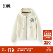 森馬（Semir）[商場同款]外套女連帽刺繡學(xué)院風(fēng)2025春寬松質(zhì)感夾克101125108002