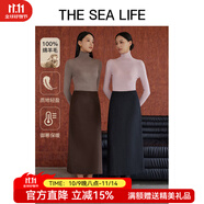 THE SEA LIFE歐海一生 半身裙女2024冬簡約利落細(xì)膩軟糯舒適親膚半身裙A180215 黑灰色 S