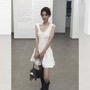 小紅書(shū)同款黑色u領(lǐng)大領(lǐng)口無(wú)袖針織吊帶洋裝女夏包臀背心小黑裙a字 2025風(fēng)顯瘦長(cháng)裙歐美風(fēng)女裝氣場(chǎng)強大輕奢波西米亞風(fēng) S S80-95斤