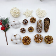 胖東來(lái)同款圣誕樹(shù)裝飾干松果耶誕樹(shù)材料攝影道具布置棉花花藝花環(huán) 松果干燥花混裝【簡(jiǎn)裝15個(gè)】 干樹(shù)枝