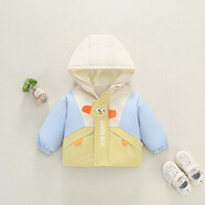 圓圓米米兒童外套春秋男1一3歲嬰兒衣服女寶寶夾克衫韓版洋氣男童秋冬外套 GOODBOY棉衣淺綠色 冬裝 90 碼適合80-85cm約1-2歲