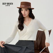 深呼吸DEEP BREATH女裝可機洗純羊毛針織開(kāi)衫女A400298 白 S (2)